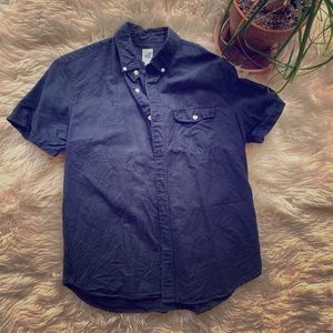 Gap Black Short Sleeve Button Up